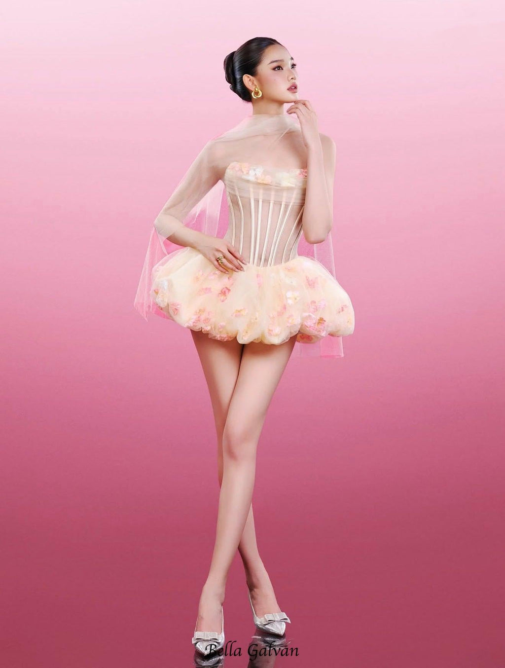 Roxya Floral Strapless Corset Mini Dress