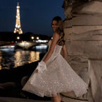 Bblythe Strapless Sparkly Mini Dress-Ivory White