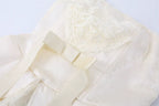 Flowering Girl Women Strapless Lace Trim Corset Peplum Skort Romper