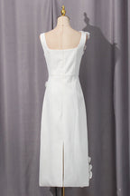 Sabrina 3d Flower Midi Dress In White