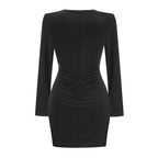 Flowering Girl Women crystal-embellished cutout black mini dress