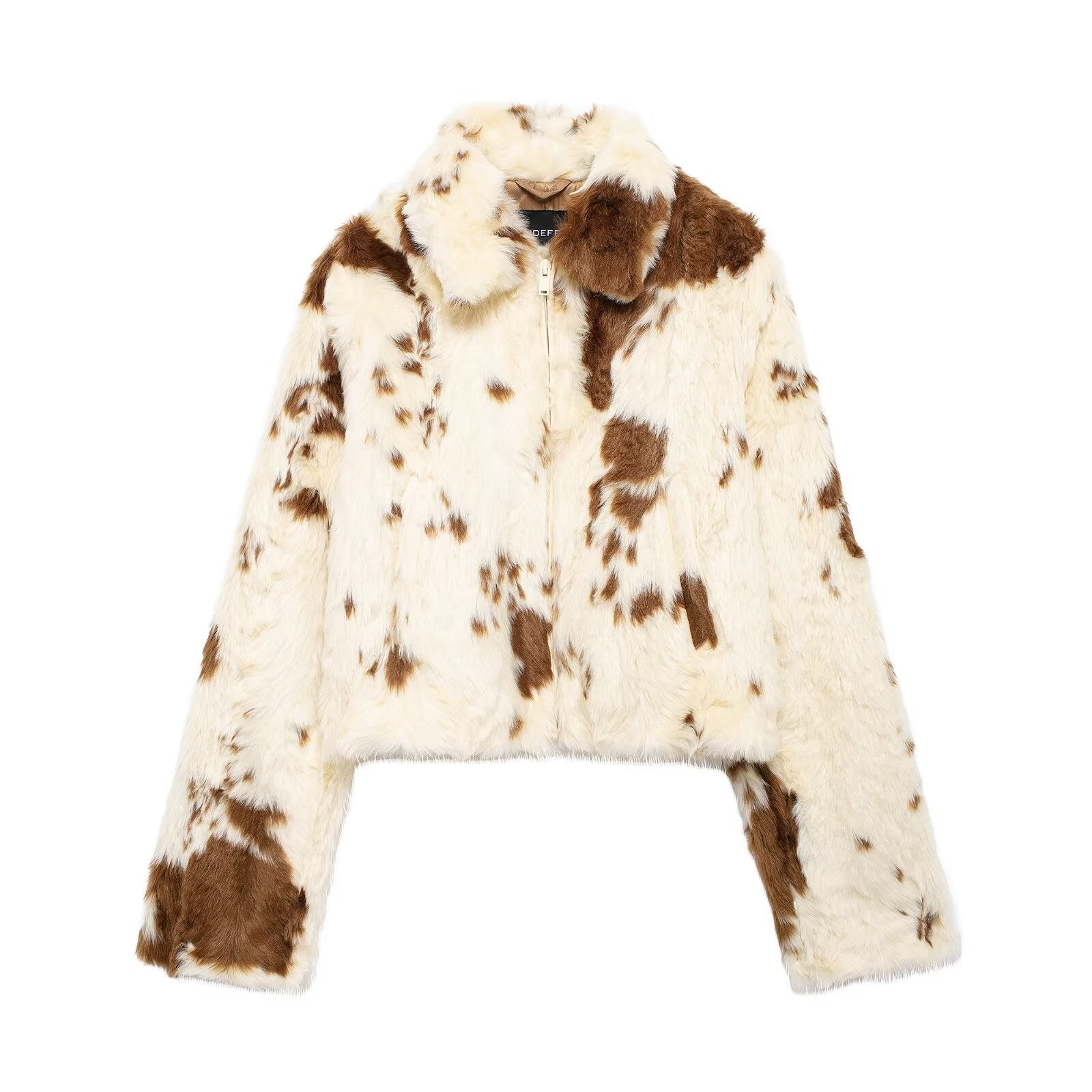 Flowering Girl Women leopard print fur coat