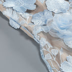 jessica floral embroidery Mini Dress in Blue