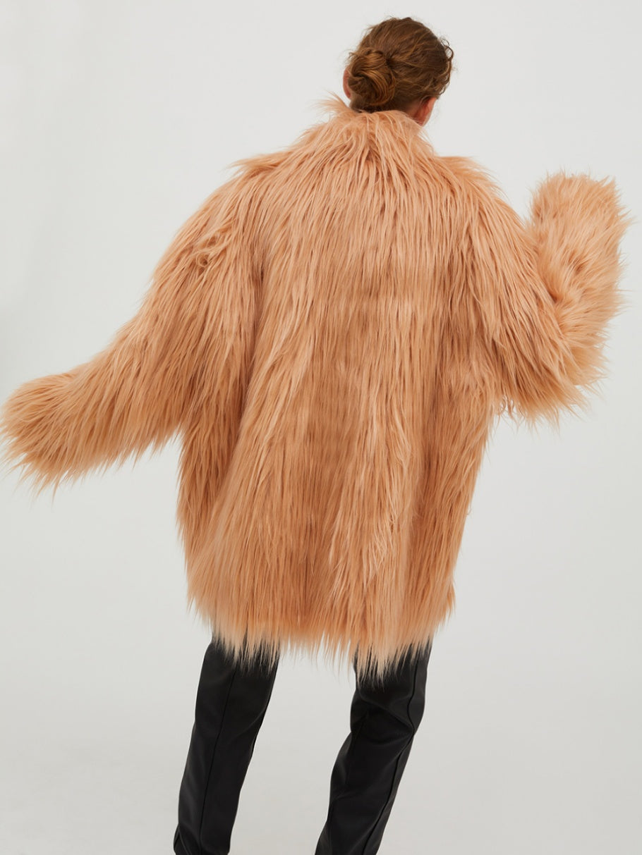 Nude Pink Fur Coat