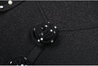 Flowering Girl Women flower knit mini dress in black