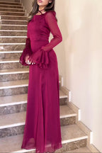 Flowering Girl Women Chiffon Gentle Ruffles Flowing Strappy maxi Dress