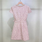 Flowering Girl Women Embellished Bouclé Mini Dress In Pink