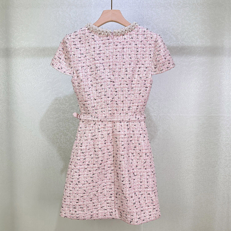 Flowering Girl Women Embellished Bouclé Mini Dress In Pink