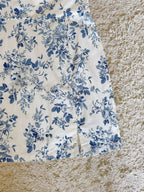 floral side slit lace-up mini dress