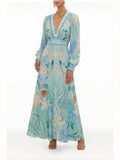 zanna Silk floral V-neck maxi dress