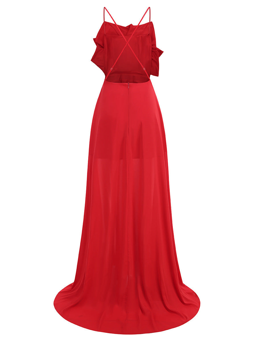Flowering Girl Women winifred 3d flower strap maxi dress in red