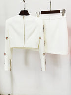 Flowering Girl Women WHITE RHINESTONE EMBELLISHED SKIRT SET