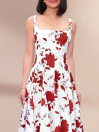 Floral Printed Square Neck Maxi Dress