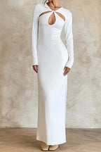 Flowering Girl Women kate long sleeve Openwork knit maxi dress