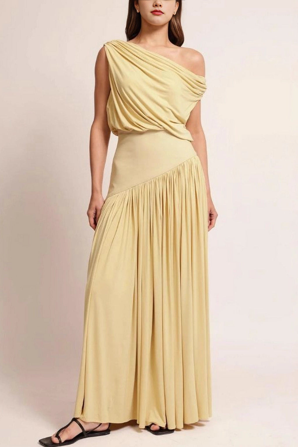 Flowering Girl Women yellow Off-the-Shoulder maxi Dress