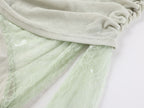 Matcha Lace Strapless Spliced Knitted Mini Dress