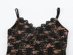 Black lace slip maxi dress