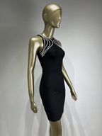 Flowering Girl Women MIKINE DIAMANTE BANDAGE MINI DRESS IN BLACK