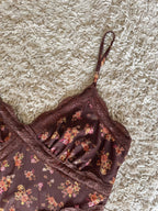 floral lace patchwork mesh camisole dress