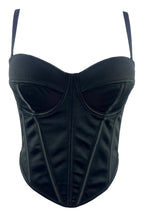 Basia Black Irregular Straight Herringbone Corset