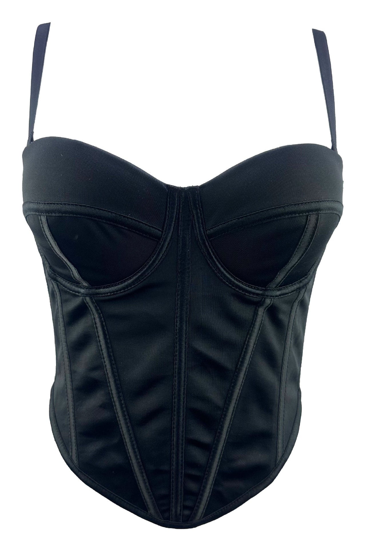 Basia Black Irregular Straight Herringbone Corset