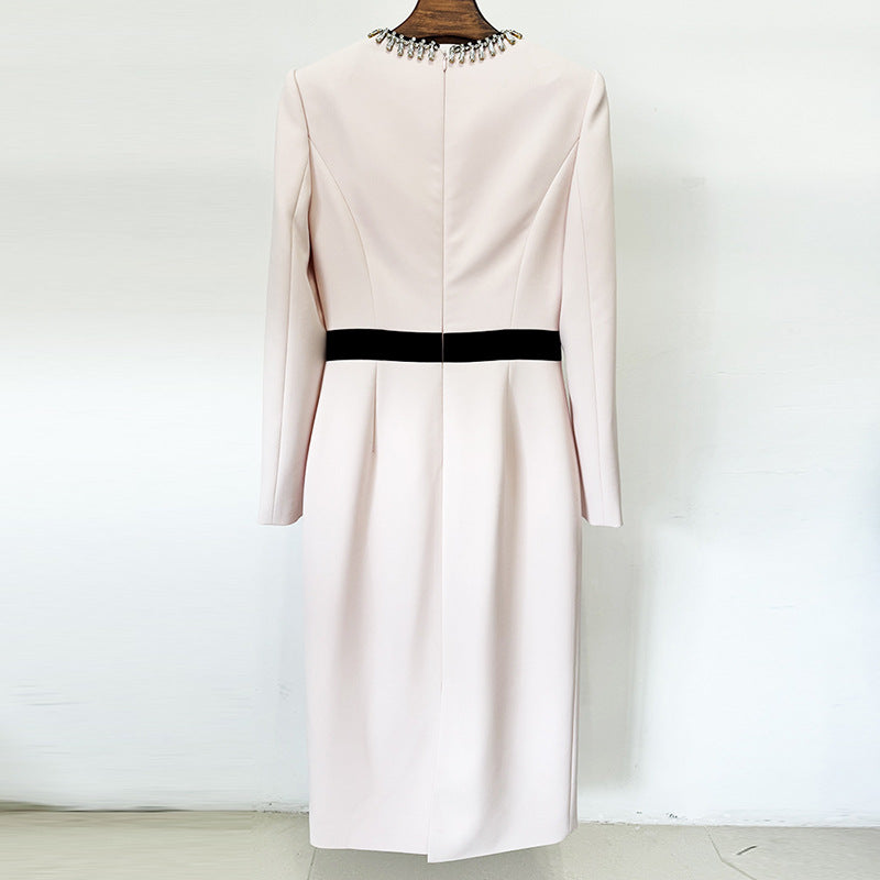 Flowering Girl Women diamond-embellished sheath maxi dress in pink