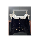 Flowering Girl Women Chenille Knit Off-The-Shoulder Top In Black