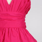 Flowering Girl Women Plunge V Ruffle Tiered Slit Gown In Pink