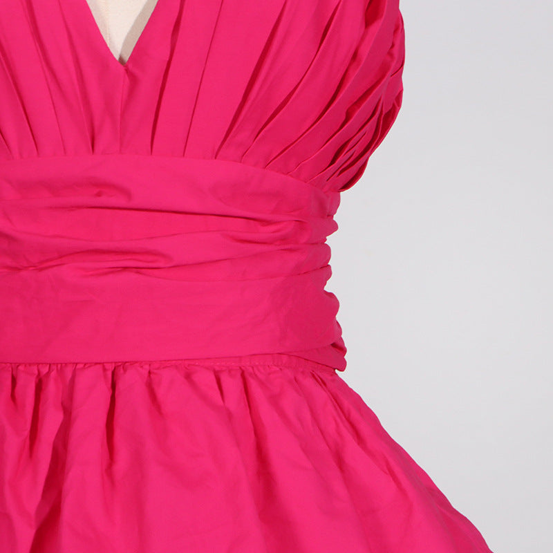 Flowering Girl Women Plunge V Ruffle Tiered Slit Gown In Pink