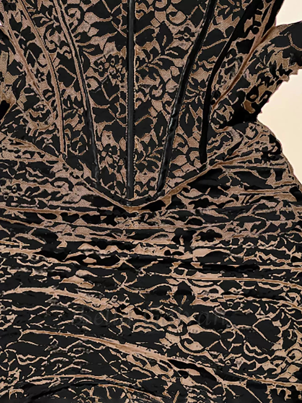 Flowering Girl Women fishbone embellished lace ruffle mini dress in black