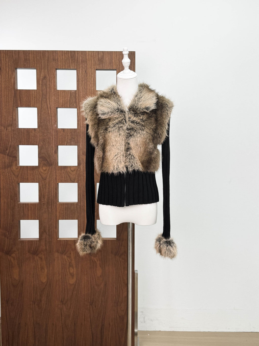 Geraldine Faux Fur Knit Coat