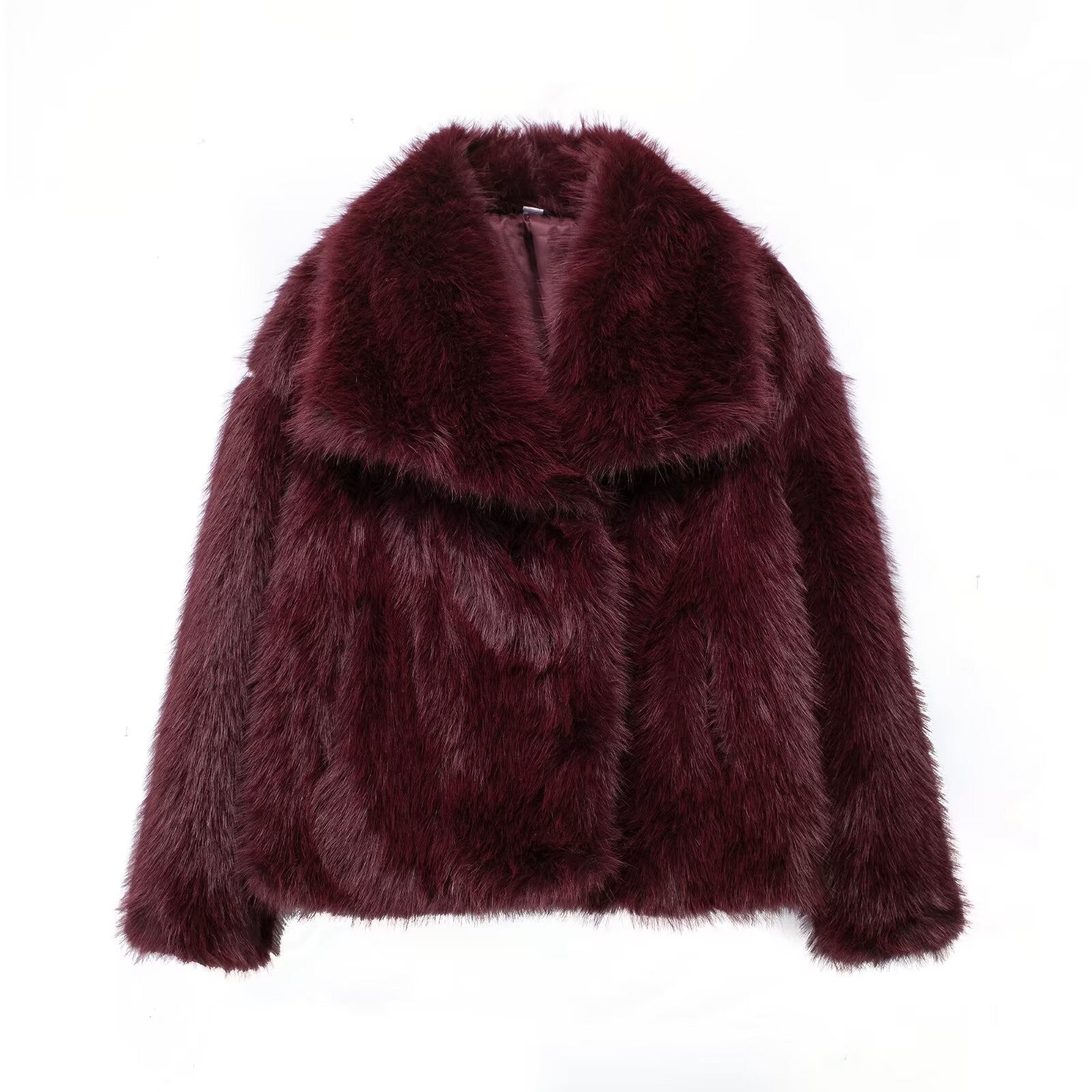 Flowering Girl Women mag lambswool thick fur coat