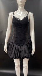Flowering Girl Women Lace-trimmed puffy mini dress