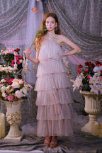 Mera Sleeveless Diamond Chain Cake evening Dress