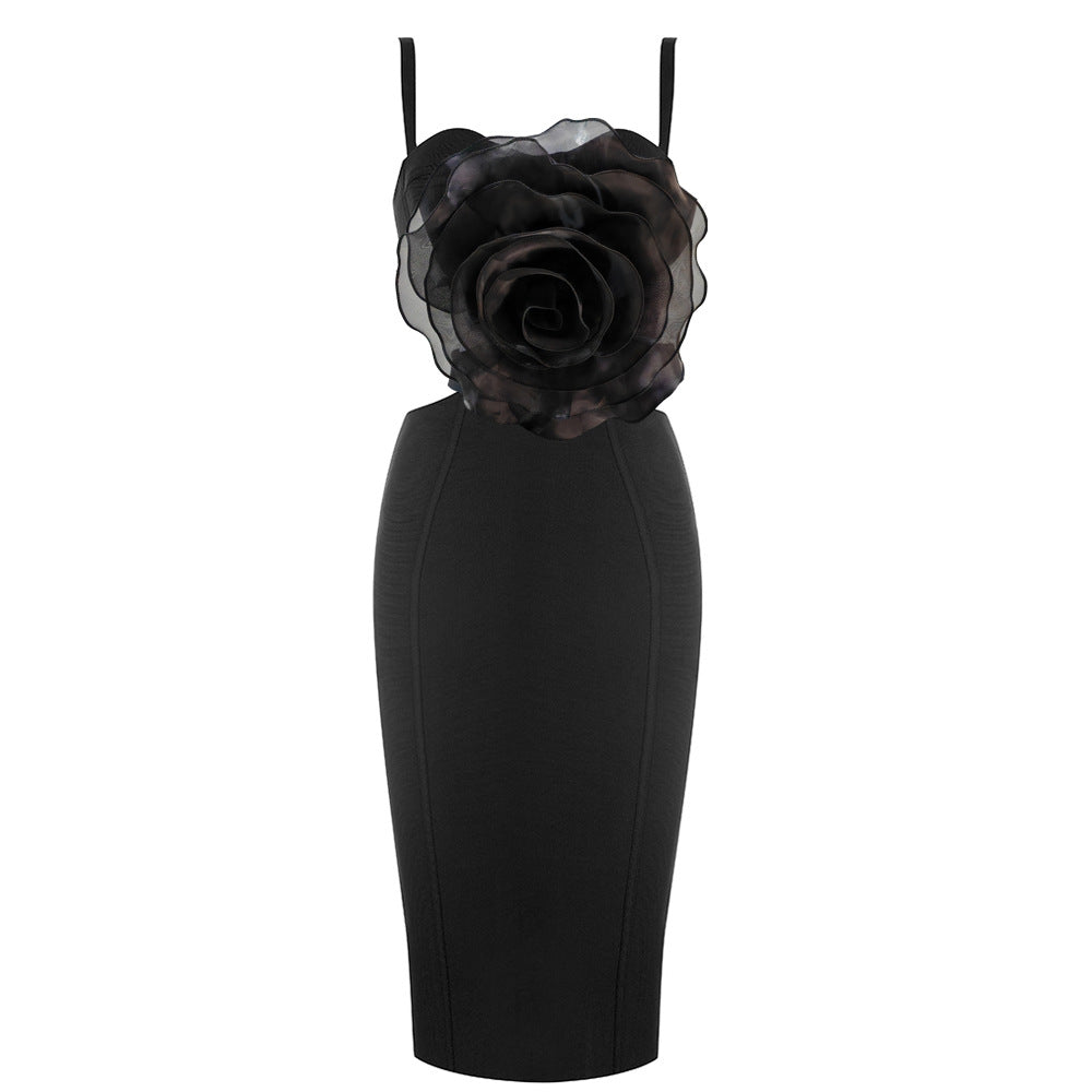 Flowering Girl Women Jacey Mesh Flower Bandage Midi Dress
