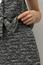 Flowering Girl Women mixed silver thread fine glitter gold button vest hip-hugging skirt