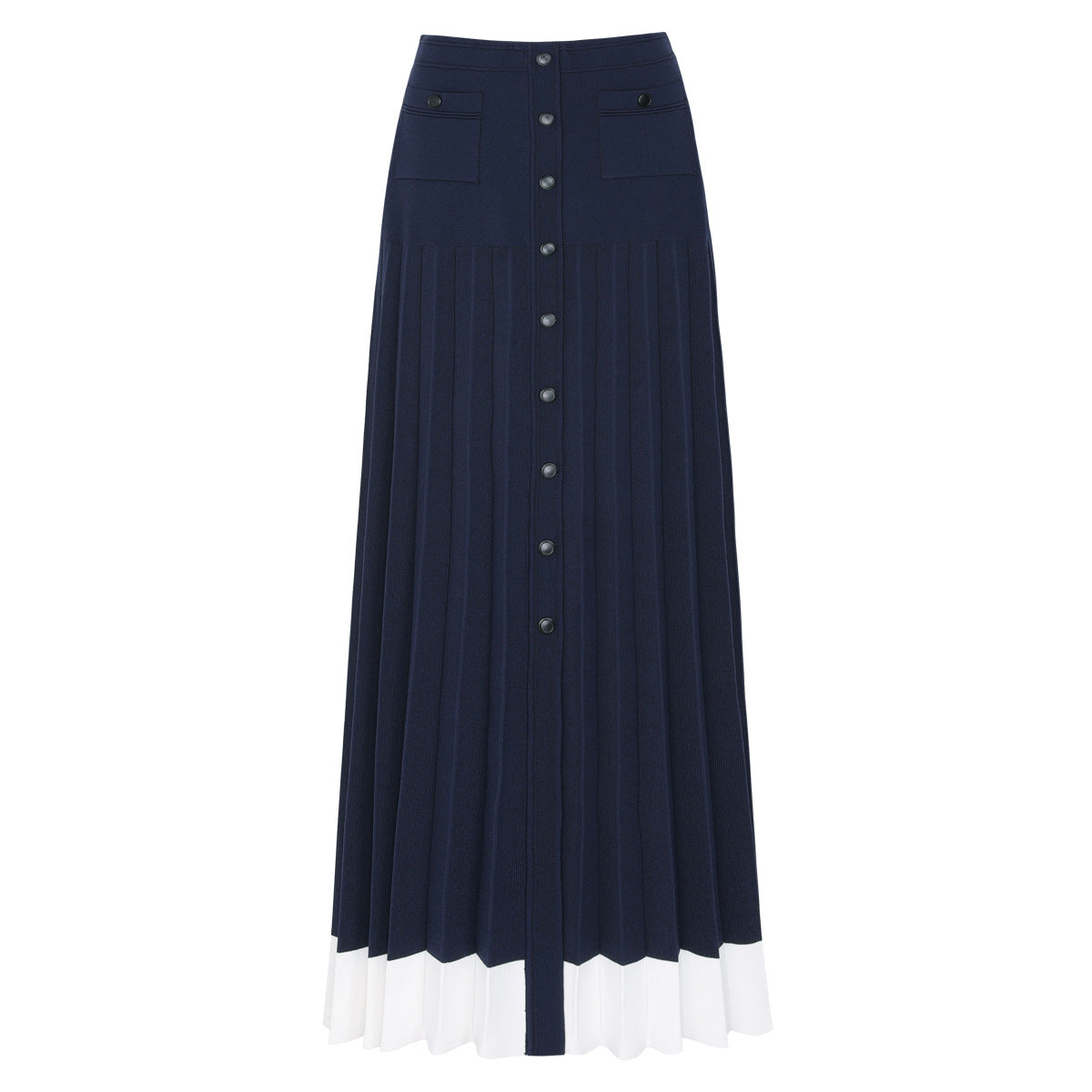 lyuba Two Tone Cropped Sleeveless Cardigan & Knit Skirt
