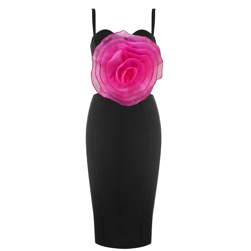 Flowering Girl Women Jacey Mesh Flower Bandage Midi Dress