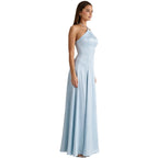 Flowering Girl Women Halter Satin Flowy Maxi Dress