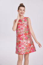 hilary multicolor floral embroidery sleeveless mini dress