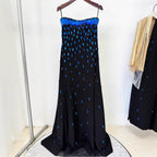 Flowering Girl Women beaded diamond blue diamond bandeau dress
