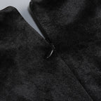 victoria Bow Cascade Velvet Maxi Dress in black