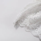 Flowering Girl Women Off Shoulder Ruffled Lace Satin Bow Two Piece Short Set