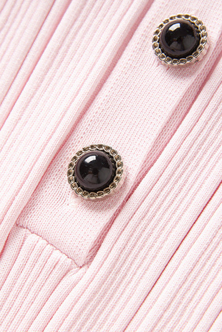 christine Pink Contrast Collar Knit Mini Dress
