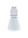 Sleeveless halter layered party Dress