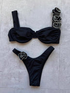 3D three-dimensional flower split bikini