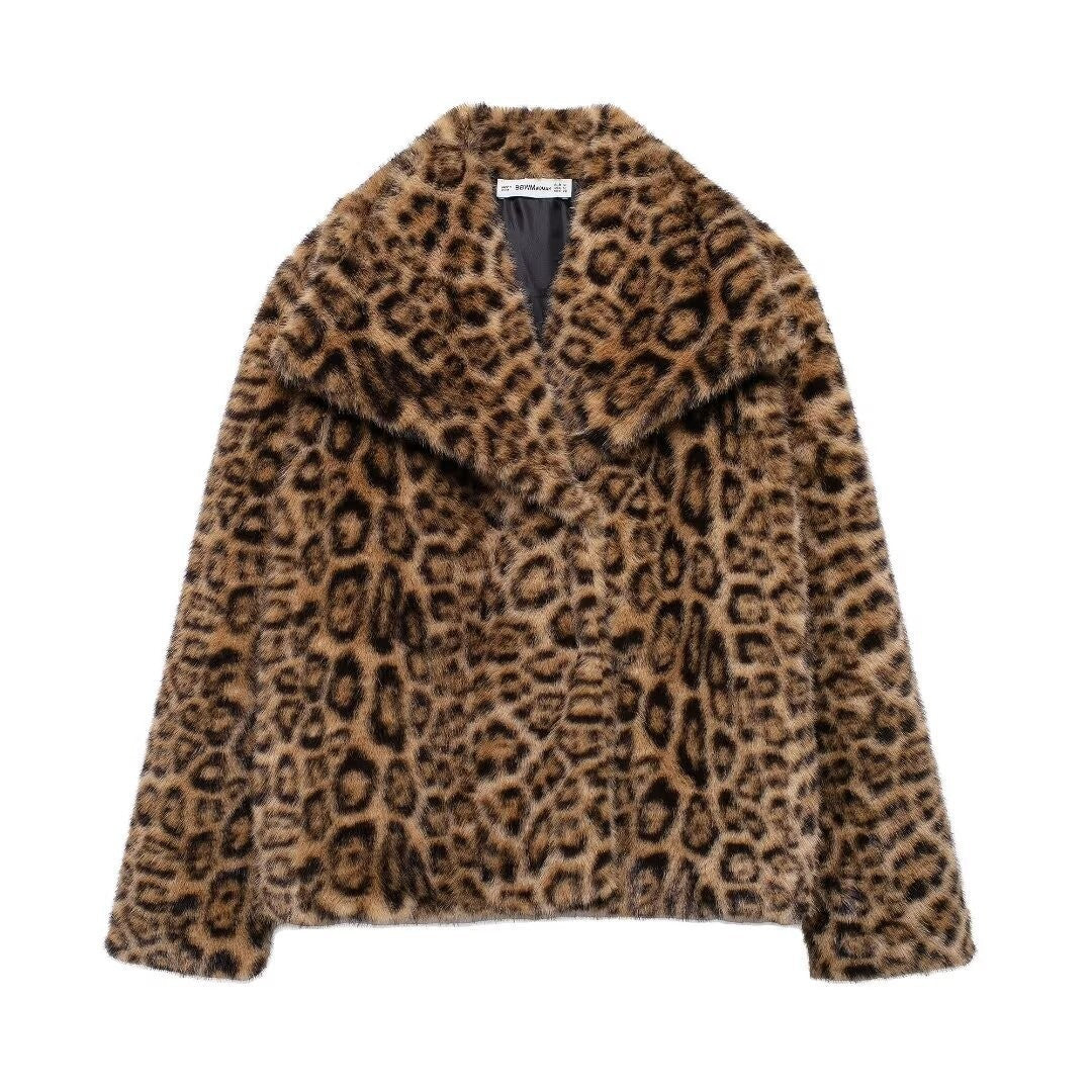 Flowering Girl Women mag lambswool thick fur coat