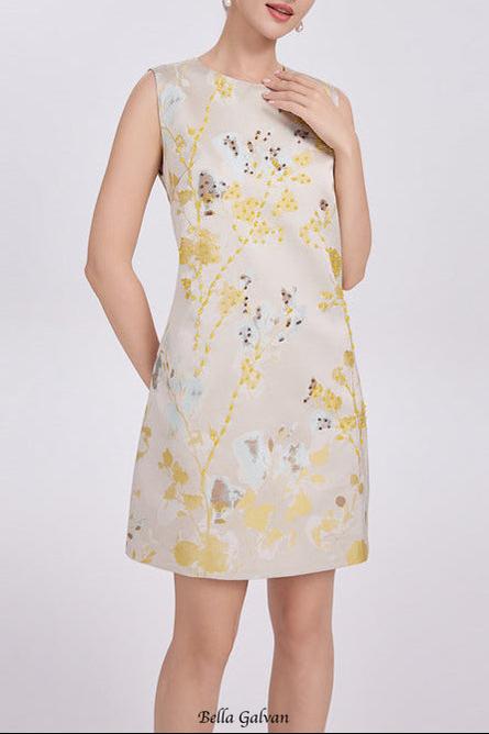 heloise multicolor floral embroidery sleeveless mini dress