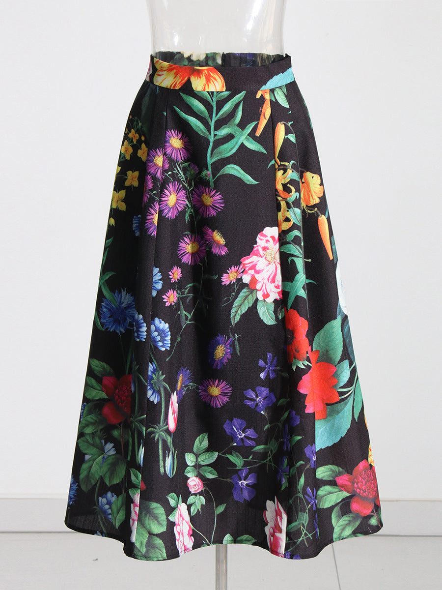 Flowering Girl Women Flower Print Two Pieces Set
