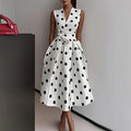 Flowering Girl Women white polka dot strapless maxi dress